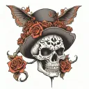 skull face tattoo design idea