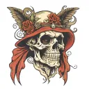 skull face tattoo design idea