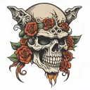 skull face tattoo design idea