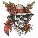 skull face tattoo design idea