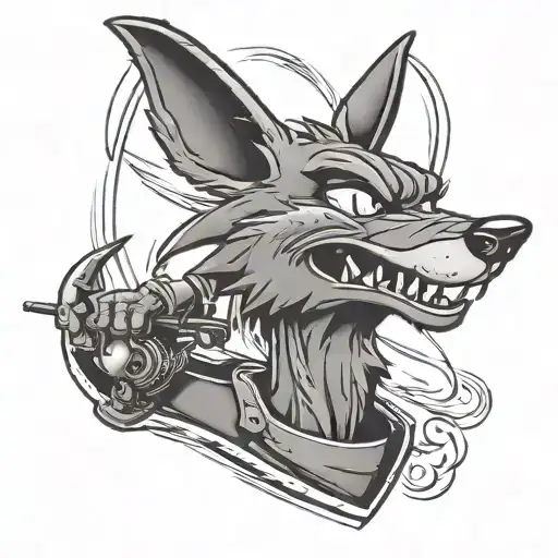 wile e coyote welder tattoo design idea