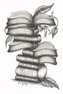 bookish theme tattoo design idea