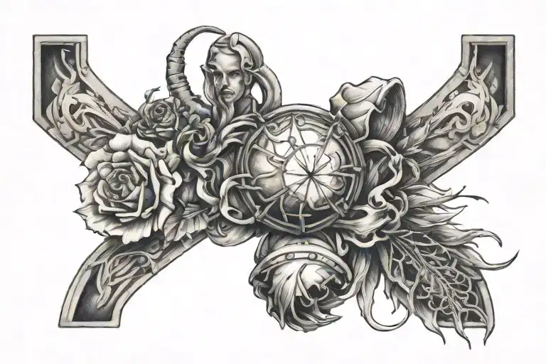 virgo cancer  zodiac sign knee tattoo tattoo design idea