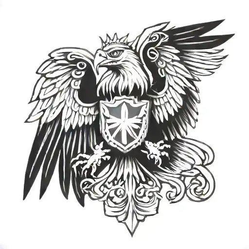 German and Polish eagle interwinded tattoo design idea