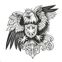 German and Polish eagle interwinded tattoo design idea