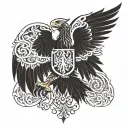 German and Polish eagle interwinded tattoo design idea