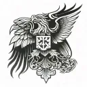 German and Polish eagle interwinded tattoo design idea