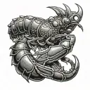 crayfish claw holding tattoo design idea