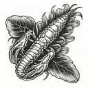 crayfish claw holding tattoo design idea