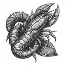 crayfish claw holding tattoo design idea
