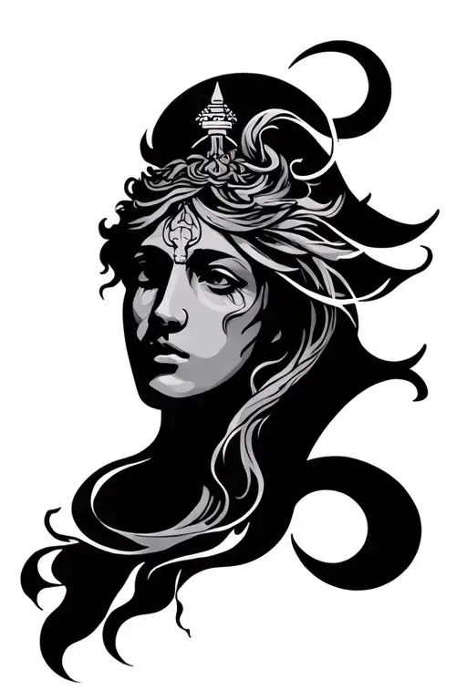 aquarius merging virgo zodiac sign tattoo design idea