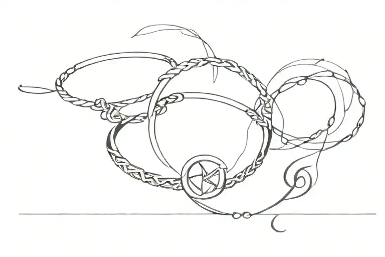 celtic rune bands for love that go around the arm tattoo design idea