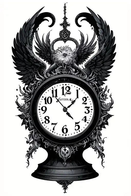 999 numbers, movie in time clock, font angel wish tattoo design idea