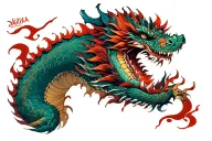 yakuza dragon sleeve tattoo design idea