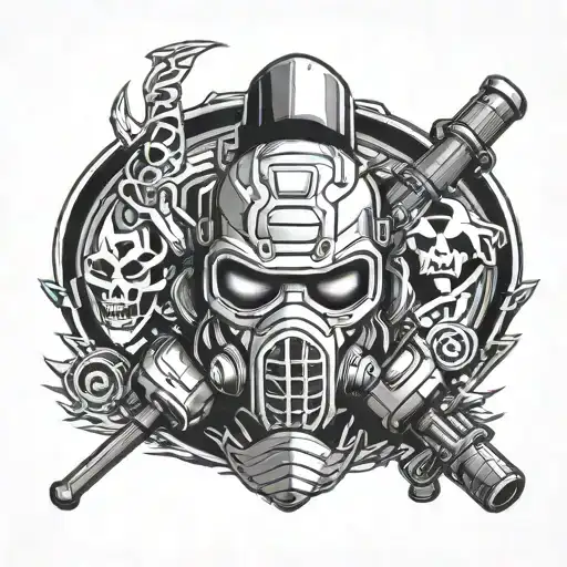 Stalker game logo gaz mask sas tattoo design idea