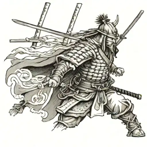 Ronin samurai warrior tattoo design idea