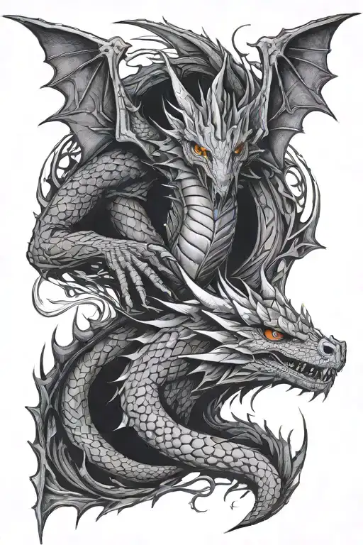 smaug and sauron tattoo design idea
