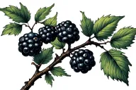 tree branch with blackberries intertwined tattoo design idea