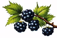 tree branch with blackberries intertwined tattoo design idea