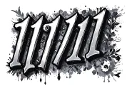 11:11 written tattoo design idea