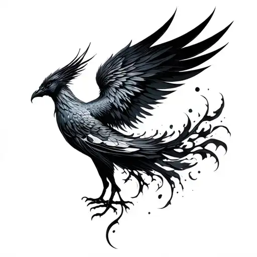 Semicolon phoenix transcendence minimalist tattoo design idea