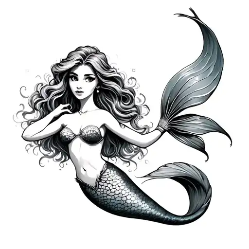 Little Mermaid tattoo design idea