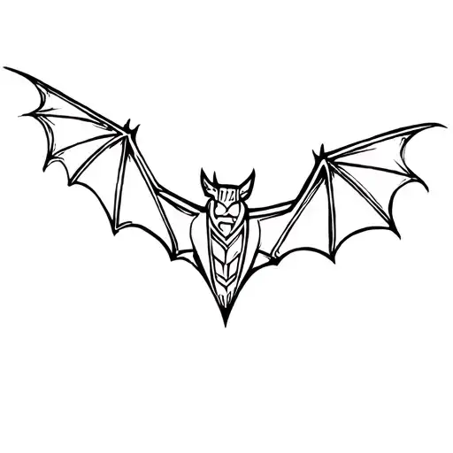 aztec bat flying tattoo design idea