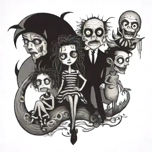 Tim Burton Family tattoo design idea