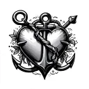 anchor and heart tattoo tattoo design idea