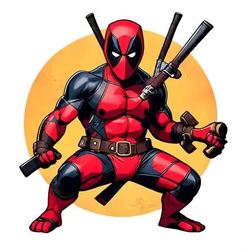 deadpool pokemon tattoo design idea