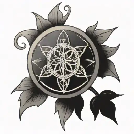  seed of life and cross  tattoo design idea
