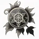  seed of life and cross  tattoo design idea