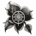  seed of life and cross  tattoo design idea