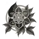  seed of life and cross  tattoo design idea