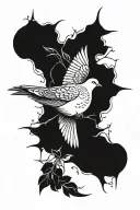 old school mourning dove tattoo design idea