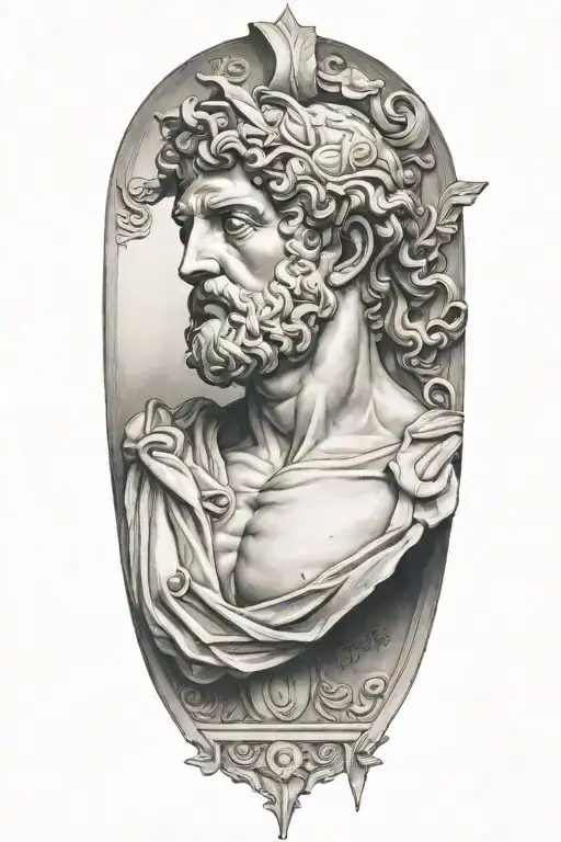 greek statue tattoo design idea