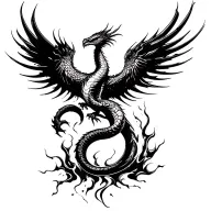 cobra phoenix rising from the ashes tattoo design idea