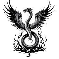 cobra phoenix rising from the ashes tattoo design idea