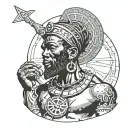 african God Atlas holding tattoo design idea