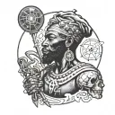 african God Atlas holding tattoo design idea