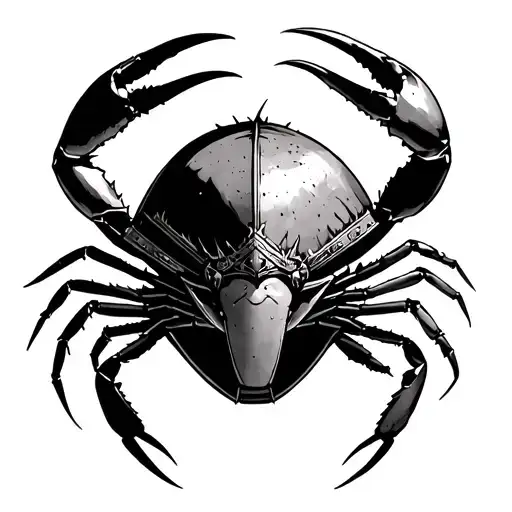Crab coming out of Loki's helmet tattoo design idea