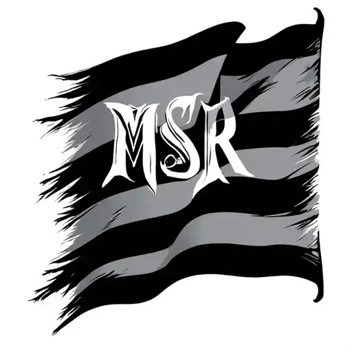 dominican flag with MSR initials tattoo design idea