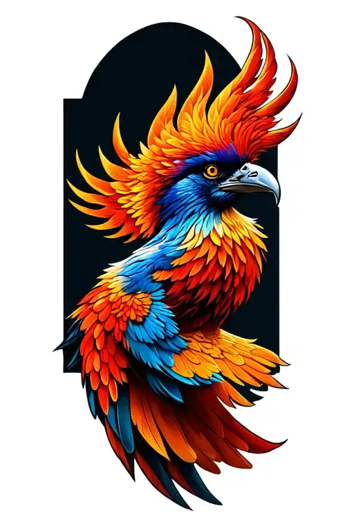 Phoenix bird tattoo design idea