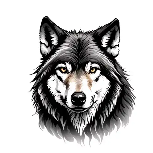 wolf and black sheep tattoo design idea