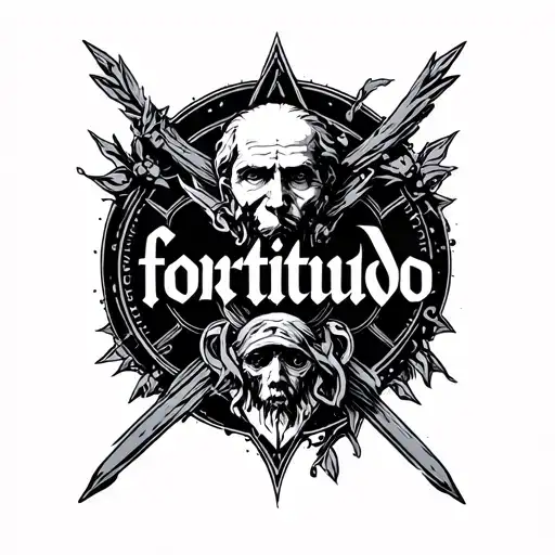 "fortitudo" Stoic philosophy concept tattoo design idea