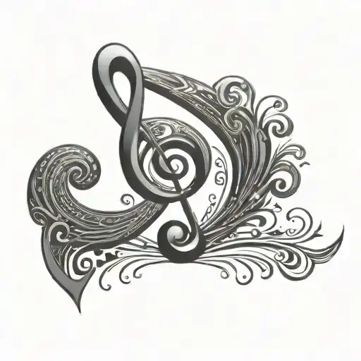 bass clef symbol tattoo design idea