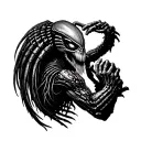 predator fighting alien tattoo design idea