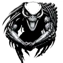 predator fighting alien tattoo design idea