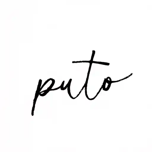 write "puto" as a cattle brand  tattoo design idea