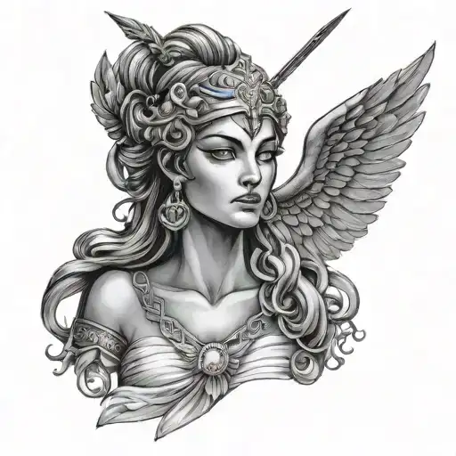 artemis greek goddess tattoo design idea